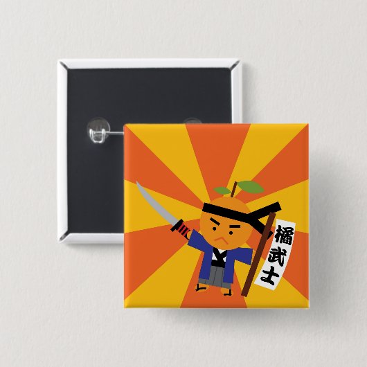 Tangerine Samurai Button (Voorkant /achterkant)