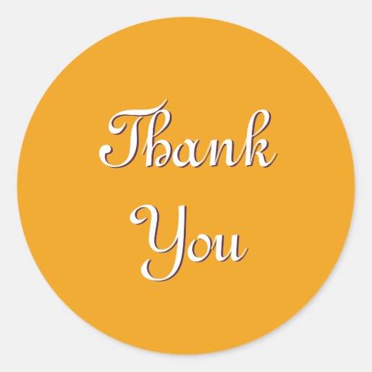 Tangerine Sinaasappel Bright Dank u Ronde Sticker (Voorkant)