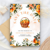 Tangerine Sinaasappel Citrus QR Code Foto Huwelijk Save The Date