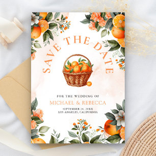 Tangerine Sinaasappel Citrus QR Code Foto Huwelijk Save The Date