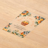 Tangerine Sinaasappel Citrus Wedding Save the Date Acryl Uitnodigingen (Laagn)
