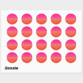 Tangerine Sinaasappel en roze bruiloft gunst stick Ronde Sticker (Vel)
