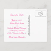 Tangerine Sinaasappel en Roze save date foto Aankondigingskaart (Achterkant)