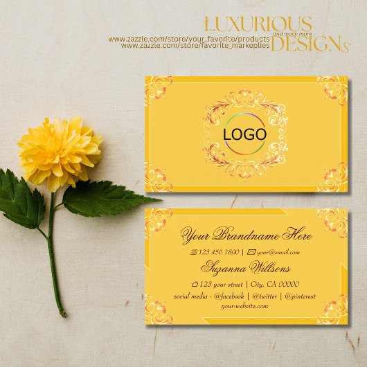 Tangerine Sinaasappel met Logo Chic Inspiration Visitekaartje