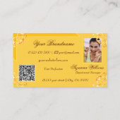 Tangerine Sinaasappel Monogram Foto QR-code Visitekaartje (Achterkant)