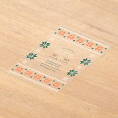 Tangerine Spruce Ugly Sweater Christmas Party Acryl Uitnodigingen (Laagn)