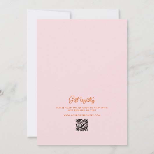 Tangerine Squiggle Brunch en Bubbly Vrijgezellenfe Kaart (Achterkant)