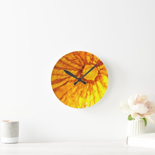 Tangerine Sun Wall Clock Ronde Klok (Huis)