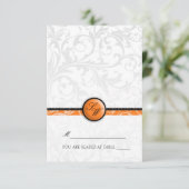 Tangerine Swirl Monogram volgend op Tent Place Car Kaart (Staand voorkant)