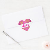 Tangerine Tango Daisy Damask Hart Sticker (Envelop)