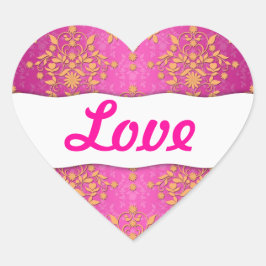 Tangerine Tango Daisy Damask Hart Sticker