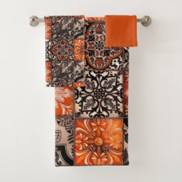 Tangerine Tegel Bad Handdoek