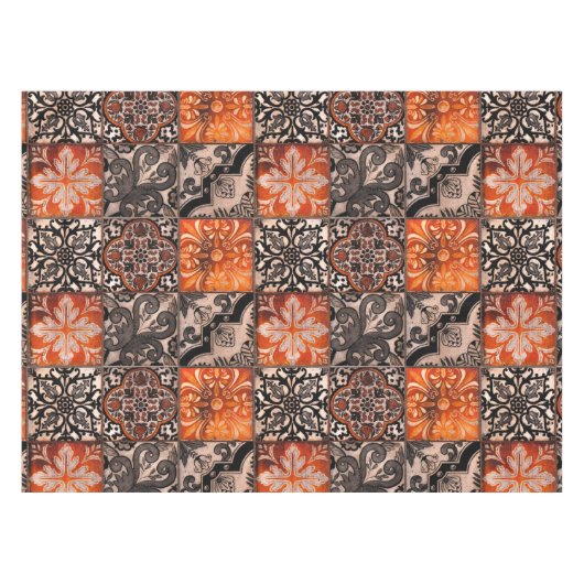 Tangerine Tegel Tafelkleed (Voorkant (Horizontaal))