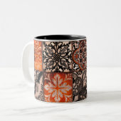 Tangerine Tegel Tweekleurige Koffiemok (Voorkant links)