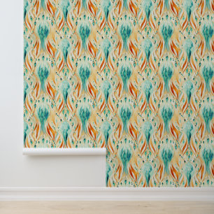 Tangerine Turquoise Abstract Jewel Behang