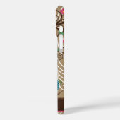Tangerine Uil Houtnerf Structuur Boom Zig Zag Kies Case-Mate iPhone Case (Achterkant / Links)