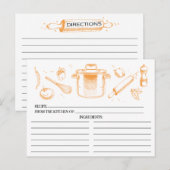 Tangerine Verketched Kitchen Tools Recipcards Briefkaart (Voorkant / Achterkant)