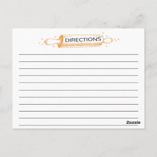 Tangerine Verketched Kitchen Tools Recipcards Briefkaart (Achterkant)