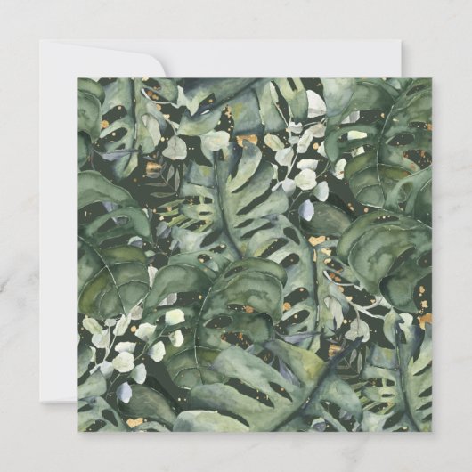 Tangerine waterverf florale bruiloft met uitzonder save the date (Achterkant)