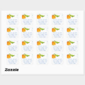 Tangerine Waterverf Fruit retouradres Vierkante Sticker (Vel)