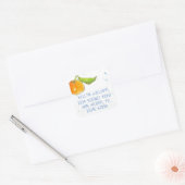 Tangerine Waterverf Fruit retouradres Vierkante Sticker (Envelop)
