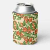 Tangerine waterverf, naadloos vruchtpatroon. blikjeskoeler (Blikje Achterkant)