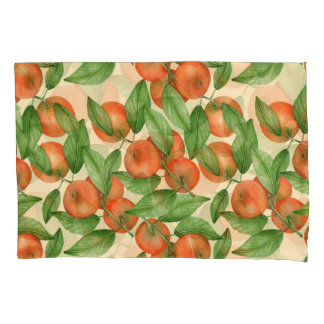 Tangerine waterverf, naadloos vruchtpatroon. kussensloop