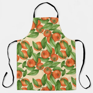 Tangerine waterverf, naadloos vruchtpatroon. schort