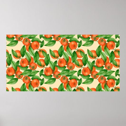 Tangerine waterverf patroon poster (Voorkant)