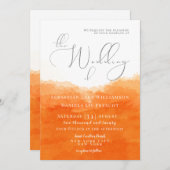 Tangerine Waterverf Weddenschap Kaart (Voorkant / Achterkant)