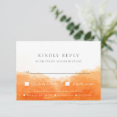 Tangerine Waterverf Wedding RSVP Kaart (Staand voorkant)