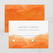 Tangerine Waterverf Wedding RSVP Kaart (Voorkant / Achterkant)