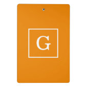 Tangerine White Framed Initiaal Monogram Mini Klembord (Achterkant)