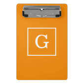 Tangerine White Framed Initiaal Monogram Mini Klembord (Voorkant)
