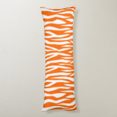 Tangerine Zebra Print Lichaamskussen (Achterkant (Verticaal))