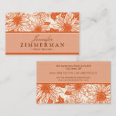 Tangerine Zonnebloemen Visitekaartje (Voorkant / Achterkant)
