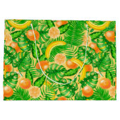 Tangerines, bananen en tropische bladeren groot cadeauzakje (Achterkant)