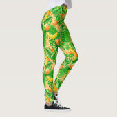 Tangerines, bananen en tropische bladeren leggings (Rechts)