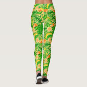 Tangerines, bananen en tropische bladeren leggings (Achterkant)