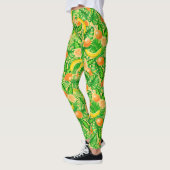 Tangerines, bananen en tropische bladeren leggings (Links)