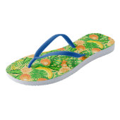 Tangerines, bananen en tropische bladeren teenslippers (Schuin)