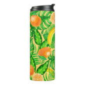 Tangerines, bananen en tropische bladeren thermosbeker (Gedraaid links)