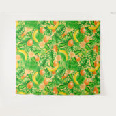 Tangerines, bananen en tropische bladeren wandkleed (Voorkant (horizontaal))