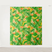 Tangerines, bananen en tropische bladeren wandkleed (Voorkant)