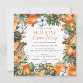 Tangerines en dennen Kerstvakantie Open Huis Kaart (Voorkant)