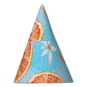 Tangerines Waterverf: Blauw Luxe Stof Feesthoedjes (Rechts)