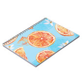 Tangerines Waterverf: Blauw Luxe Stof Notitieboek (Linkerzijde)