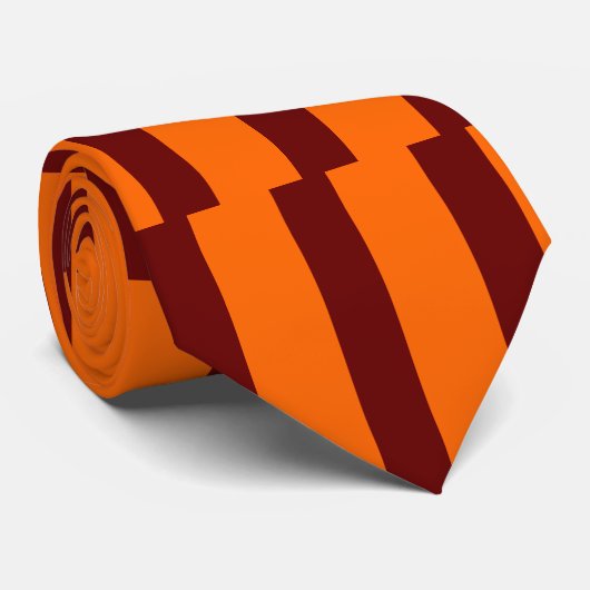 Tangeroon horizontaal gestreept Stropdas (Opgerold)