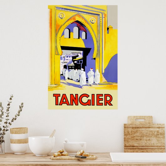 Tangier, Marokkaanse reisposter Poster (Keuken)