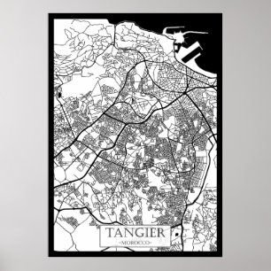 Tangier Marokko Stadkaart Poster